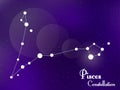 Pisces constellation. Starry night sky. Cluster of stars, galaxy. Deep space. Vector illustration Royalty Free Stock Photo