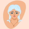 Beautiful face of Pisces woman zodiac sign. Horoscope symbol. Royalty Free Stock Photo