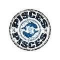 Pisces grunge rubber stamp Royalty Free Stock Photo