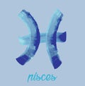 Pisces icon of zodiac, Vector icon. astrological signs, colorful image of horoscope. Watercolour style