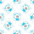 Pisces seamless pattern Royalty Free Stock Photo