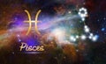 Pisces Libra Zodiac Sign and Constellation, cosmic background