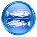 Pisces zodiac button icon