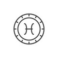 Pisces zodiac outline icon