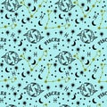 Pisces Zodiac Seeamless Pattern Royalty Free Stock Photo