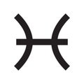 Pisces. Zodiac sign. Astrological calendar. Zodiacal black and white vector horoscope. Line symbol