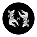 Pisces zodiac sign, horoscope symbol, vector illustration Royalty Free Stock Photo
