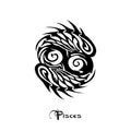 Pisces Zodiac Sign tattoo style