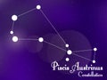 Piscis Austrinus constellation. Starry night sky. Cluster of stars, galaxy. Deep space. Vector illustration Royalty Free Stock Photo
