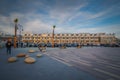 Pismo Beach Pier plaza and parking close to the beach.Downtown of Pismo Beach, California Royalty Free Stock Photo