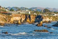 Pismo Beach cliffs  and hotels just steps from cliffs above Shell Beach  CA Royalty Free Stock Photo