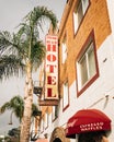 Pismo Beach Hotel sign, in Pismo Beach, California Royalty Free Stock Photo