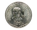 1 Piso ISANG BANSA ISANG DIWA coin, Bank of Philippines. Obverse, issue 1979 Royalty Free Stock Photo