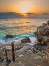 Piso Livadi beach on Paros island at sunrise