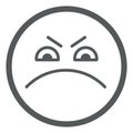 Annoyed emoji. Angry face expression. Hate icon