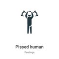 Pissed human vector icon on white background. Flat vector pissed human icon symbol sign from modern feelings collection for mobile