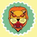 pissed lion. Vector illustration decorative design