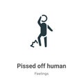 Pissed off human vector icon on white background. Flat vector pissed off human icon symbol sign from modern feelings collection