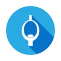 pissoir icon with long shadow. Bathroom and sauna element icon with long shadow. Signs, outline symbols collection icon for websit