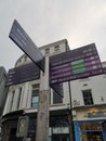 Pist sign in the center of Liverpool in a winter time, United Kingdom