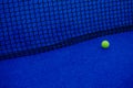 Pista de paddle tennis. Una pelota aislada cerca de la red Royalty Free Stock Photo