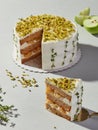 Pistachio and apple cake Royalty Free Stock Photo