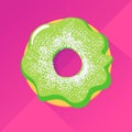 Pistachio donut with powdered sugar