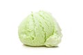 A scoop of pistachio ice cream isolated on white background Royalty Free Stock Photo