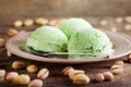 Pistachio ice cream Royalty Free Stock Photo