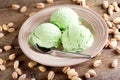 Pistachio ice cream Royalty Free Stock Photo