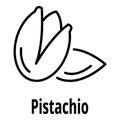 Pistachio icon, outline style