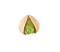 Pistachio nut open single isolated on white background with clip Royalty Free Stock Photo