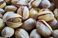 Pistachio nuts in a close-up, macro Royalty Free Stock Photo