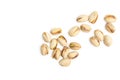 Pistachio nuts on white background. empty space for design Royalty Free Stock Photo