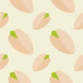 pistachio seamless pattern vector illustration. Tasty vegan . Organic product. Culinary ingredient. Detailed vector design