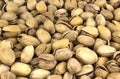 Dry pistachios as food background. Top view. Royalty Free Stock Photo