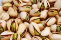 Pistachio texture. Nuts. Green fresh pistachios as texture. Roasted salted pistachio nuts healthy delicious food studio Royalty Free Stock Photo