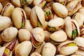 Pistachio texture. Nuts. Green fresh pistachios as texture. Roasted salted pistachio nuts healthy delicious food studio Royalty Free Stock Photo