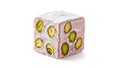 Pistachio turkish delight cube dusted with powdered sugar on a white background Royalty Free Stock Photo