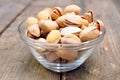 Pistachios into a bowl Royalty Free Stock Photo