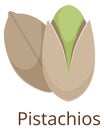 Pistachios icon. Healthy organic nuts cartoon symbol