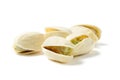 Pistachios isolated on white background. Healthy nut