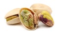 Pistachios isolated on white background, top view. Set or collection Royalty Free Stock Photo