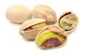 Pistachios isolated on white background, top view. Set or collection Royalty Free Stock Photo