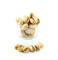 Pistachios nuts. on the white background Royalty Free Stock Photo