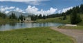 The Seebenalpsee, a secluded alpine lake on Flumserberg, Swiss Alps