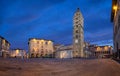 Pistoia, Italy. Panorama of Piazza del Duomo at dusk Royalty Free Stock Photo