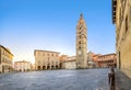 Pistoia, Italy. Panorama of Piazza del Duomo square Royalty Free Stock Photo