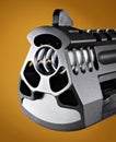 Pistol barrel on brown Royalty Free Stock Photo