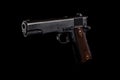 Pistol 1911 on black Royalty Free Stock Photo
